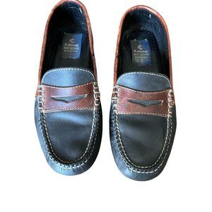 Calloway Golf Womens Loafers Shoes 5.5 Leather Black Flats Preppy